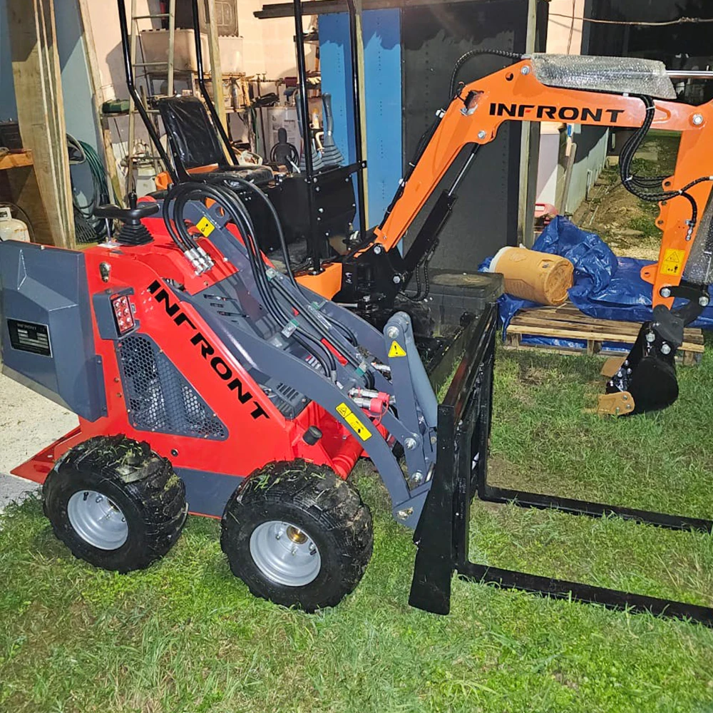 made in China new hot selling small shovel wheel high power big bucket engine compact mini skid steer loader