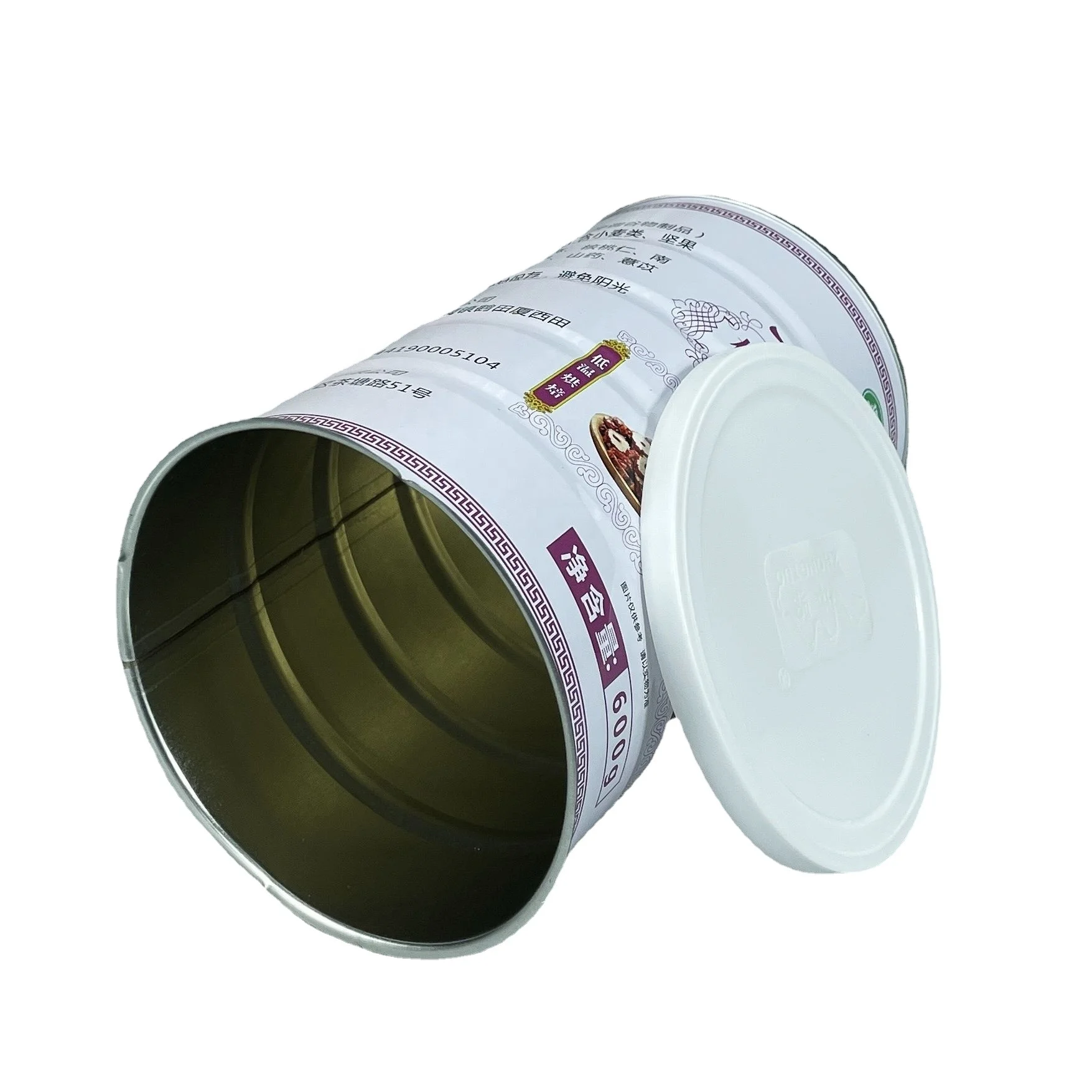 Wholesale Pop Top  Corn Milk Powder Tin Cans With Aluminum Peel Off Lid Pet Food Milk Powder Metal Can Packaging Container Box