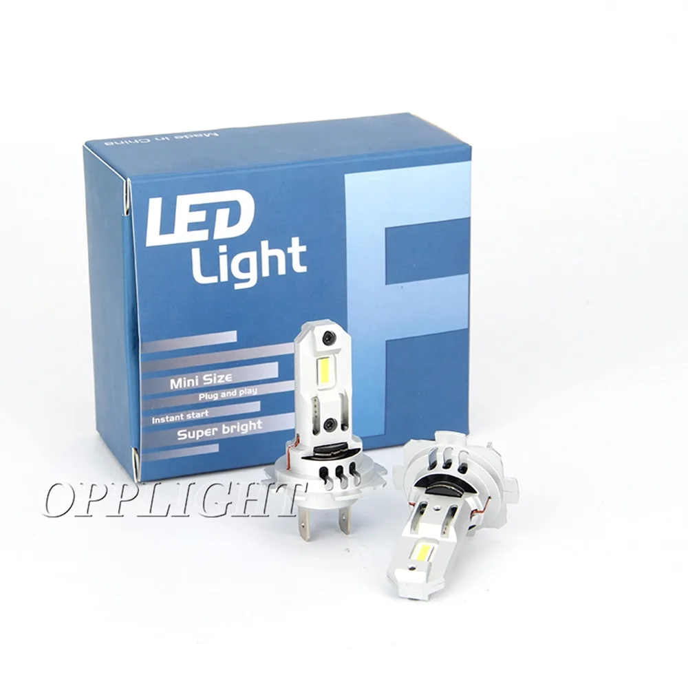 mini H7 LED Headlight Bulbs 6500K White 8 CSP Chips Super Bright 35W 1:1 Mini Size Non-Polarity No Adapter led H11 9005 9006 H4
