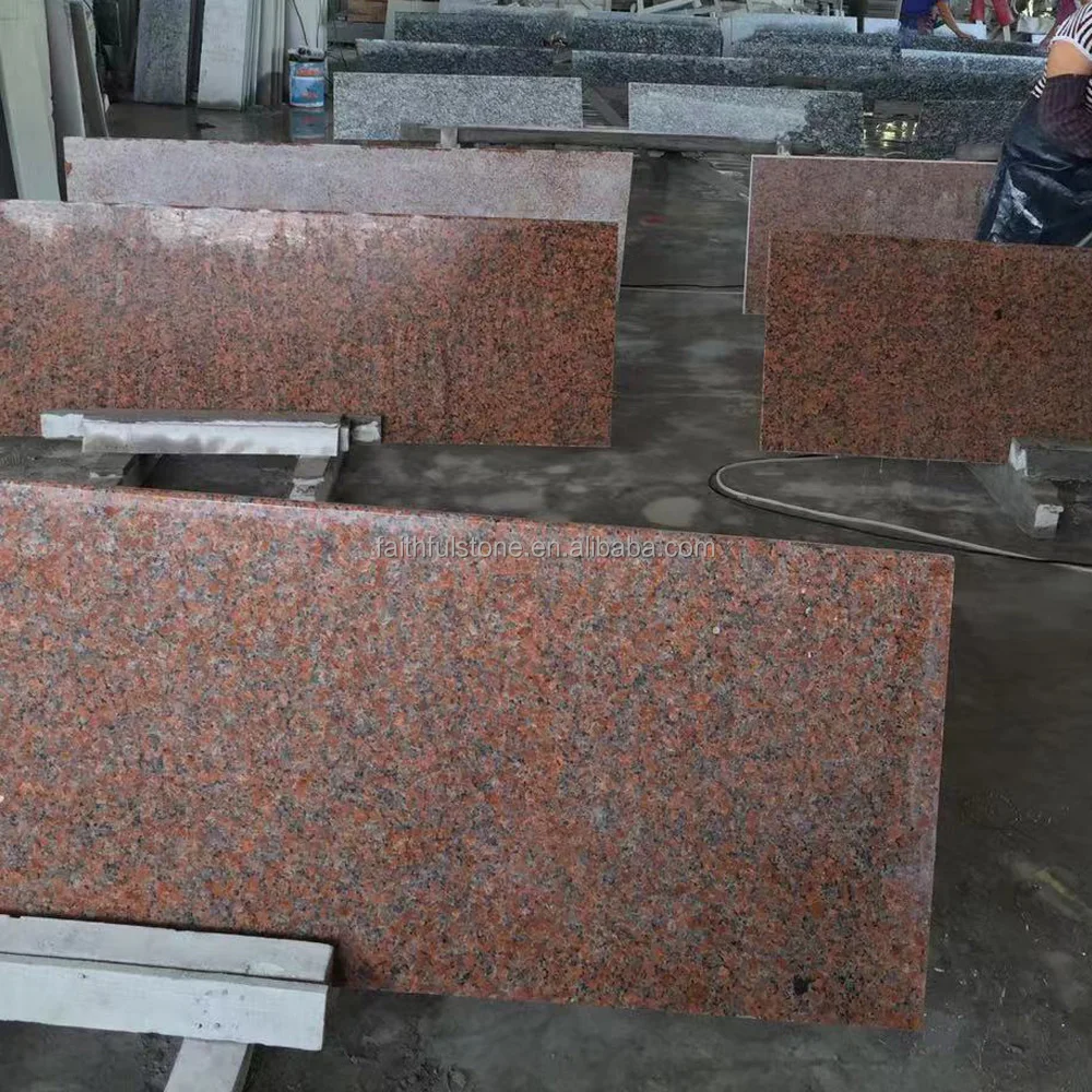 custom natural g562 maple red polished granite floor tiles slabs