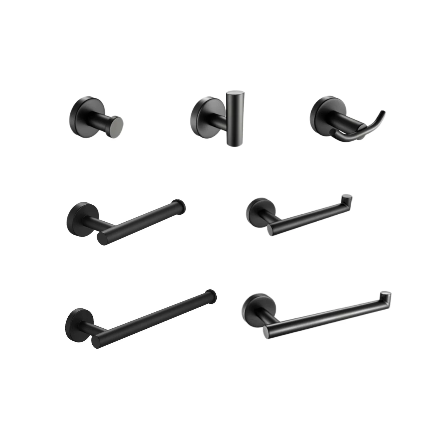 Bathroom Towel Rack Toilet Paper Holder Toilet Brush Wall Hanging Light Luxury Shelf Hardware Pendant Set Bathroom Hardware