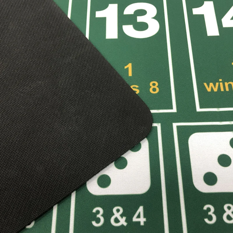 waterproof non slip round neoprene natural rubber custom printing two sides printing game poker mat 180*90