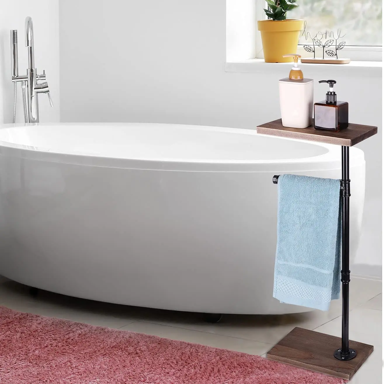 Hot-selling Industrial Water Pipe Towel Bar Heavy Duty Country Towel Rack Retro Style Bathroom Steel Towel Bar for restroom