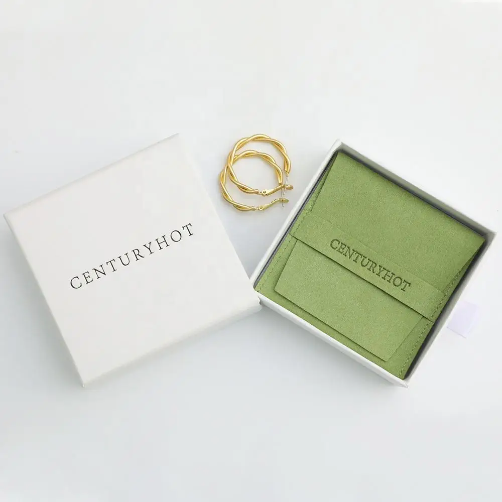 Microfiber Jewelry Pouch Necklace Ring Bracelet Earring Velvet Bag Personalized Packaging bags For Jewellery small business