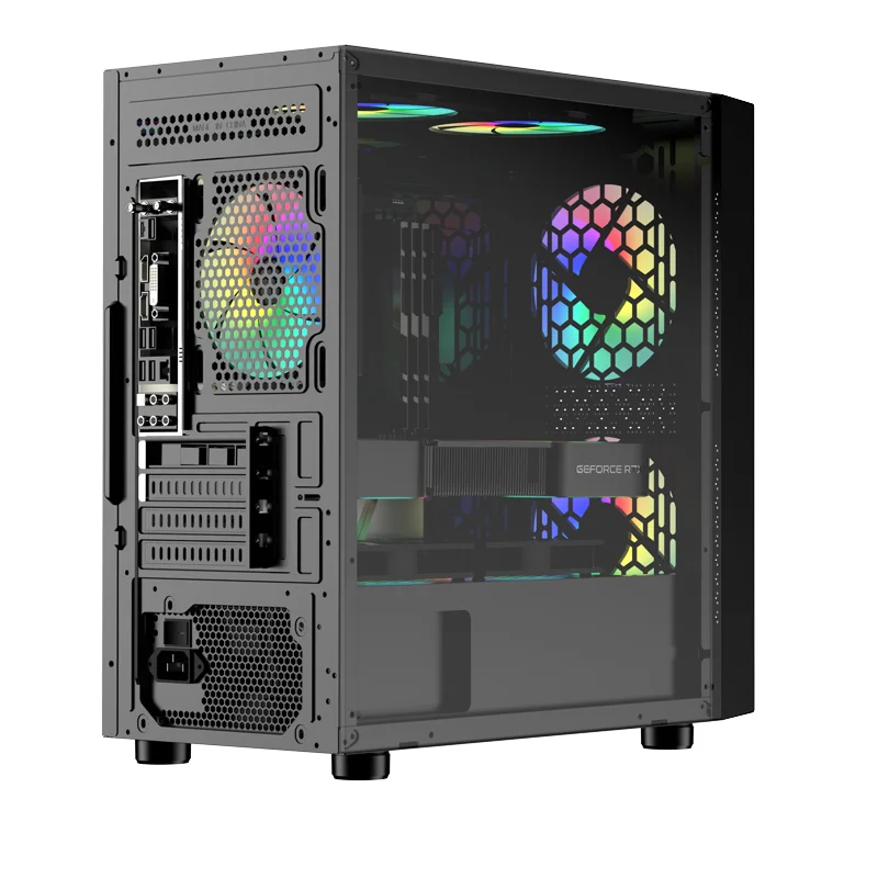 New pc case gaming custom mid tower unique  tempered glass free sample computer gaming case