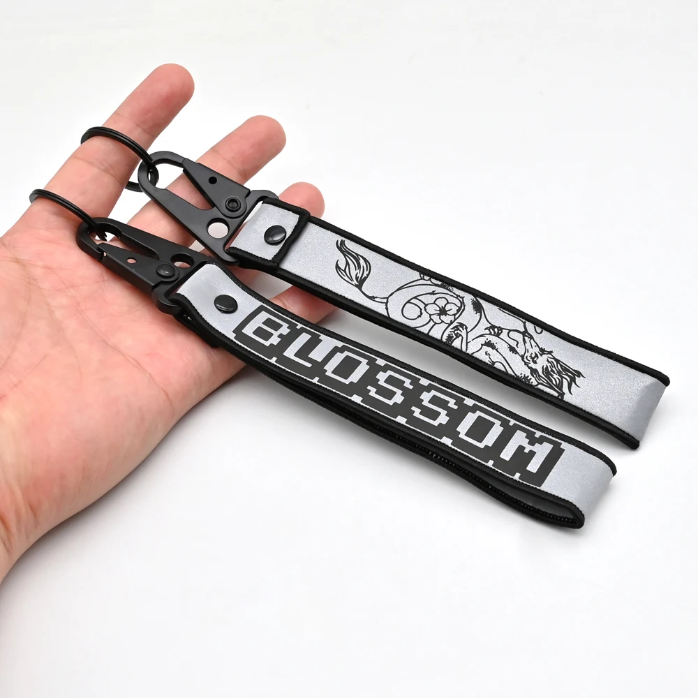 High Quality Reflective Keychain Pendant Hanger Promotion Nylon Key Ring Reflective Key Chain