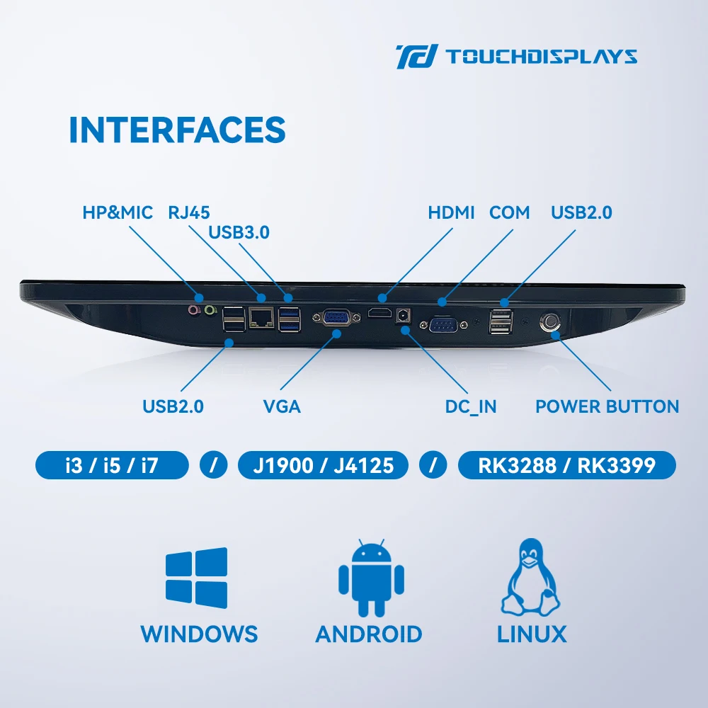 TouchDisplays 15.6 inch pos system supermarket restaurant hba intelligent tablet windows
