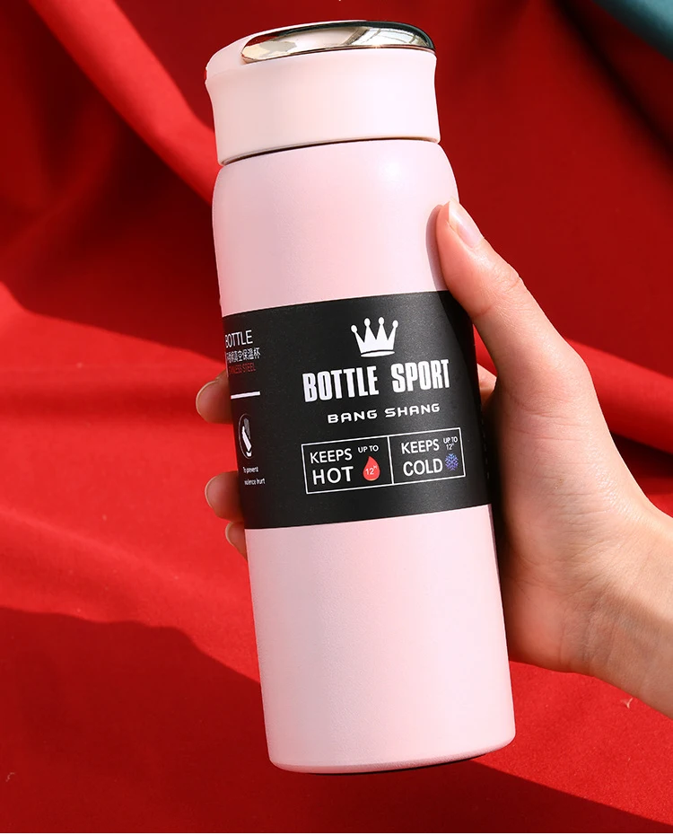 laser engraved stainless steel water bottle with handle 500ml double wall vacuum flask with LED temperature display