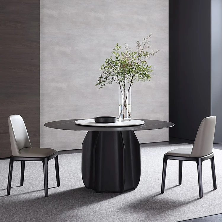 matte finished solid mango wood Round dining table vintage industrial style 2022 mango wood dining table