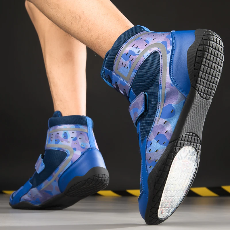 Oem Odm Professional High Top Breathable Boxing Training Zapatos De Lucha Libre Make Your Own Wrestling Boots Shoes