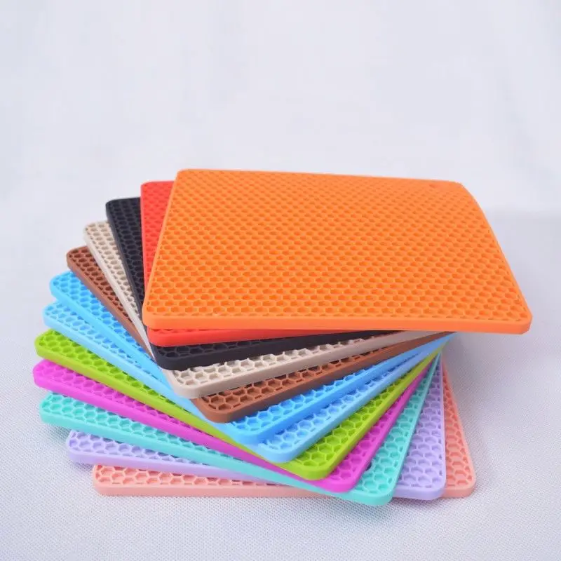 Silicone Honeycomb Pad Pot Holders Drying Mat Non-Slip Durable Flexible Easy to wash and Dry Silicone Trivet Mats