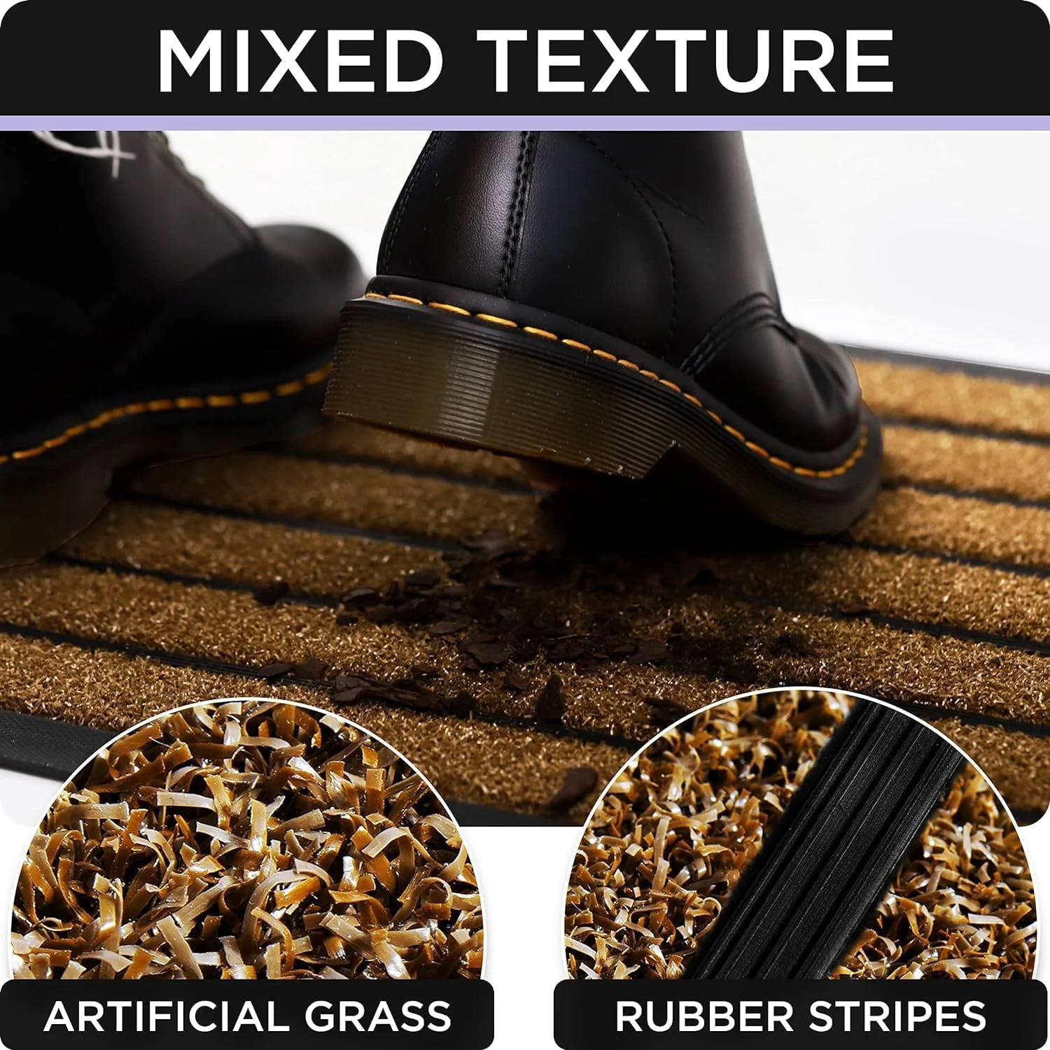 Door Mat Outside Entrance - Extra Durable Rubber Welcome Mat Outdoor - Dirt Tripping Mat Indoor