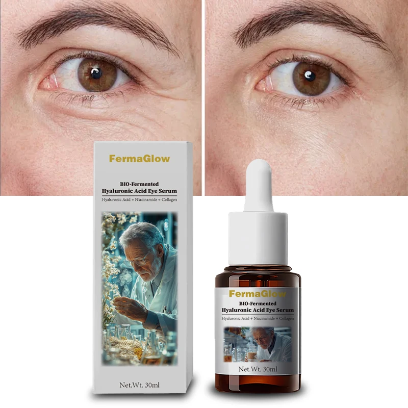 FermaGlow Fermented Hyaluronic Acid Eye Serum for Intense Hydration, Fine Line Smoothing, and Under-Eye Brightening