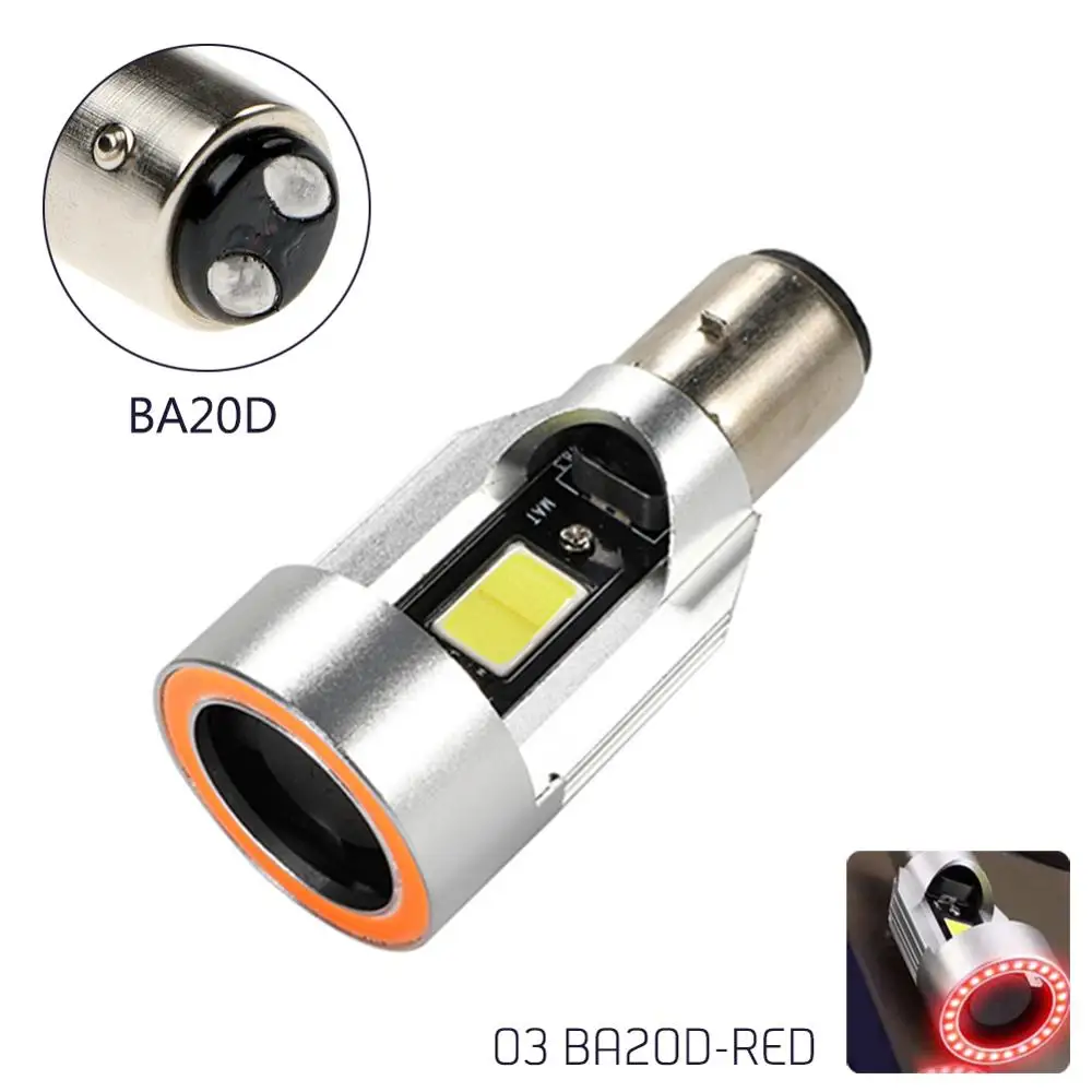 1Pc Angel eye 30W H4 LED Motorcycle Headlight Ba20d HS1 H6 Scooter Motorbike Headlamp Light Bulb DRL Accessories 12V-80V