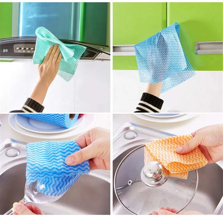 
Factory Wholesale Disposable Cleaning Cloth Dish Clothes Kitchen Paper Towels for Washing Dishes 