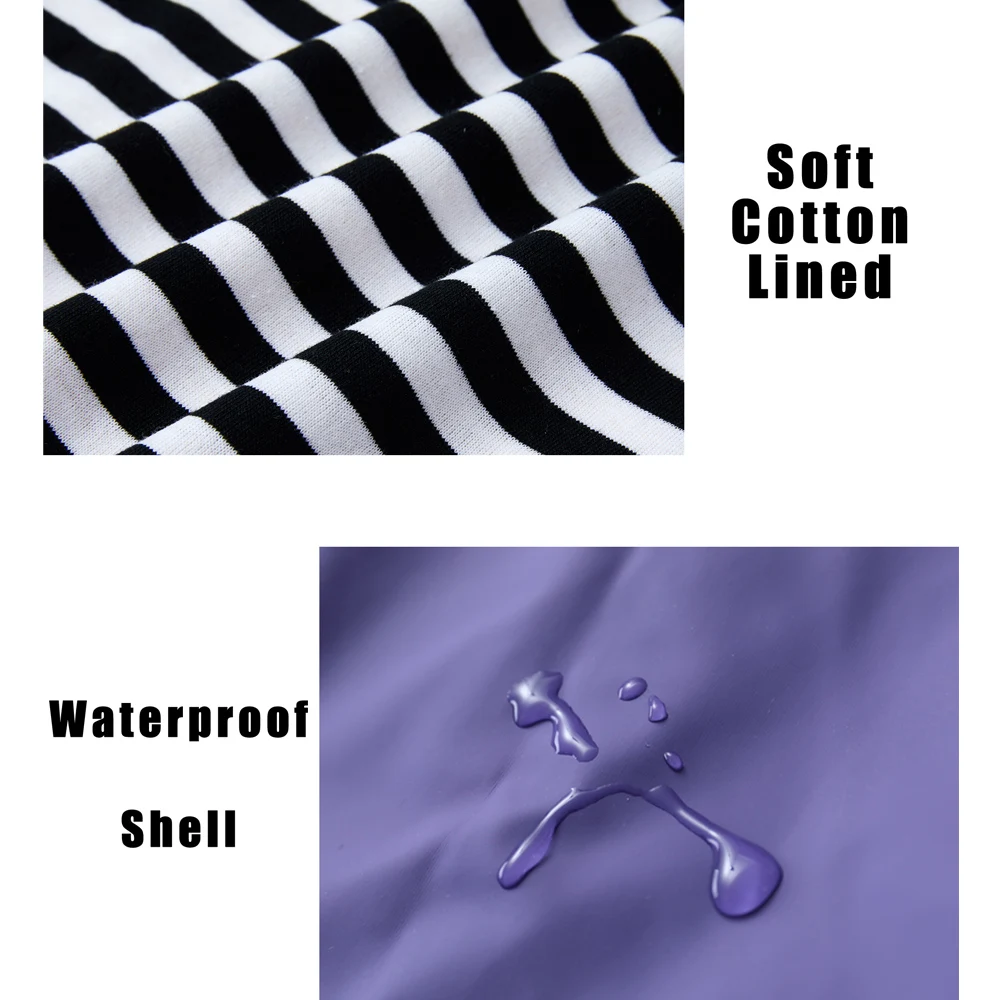 Kids Hooded Rain Jacket Waterproof Cotton Lined Raincoat  for Children Spring Fall Outwear Waterproof Jackets