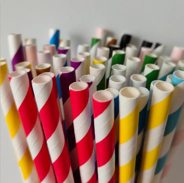 
Best selling 25pcs/bag Multi-style Colorful Paper Straw Biodegradable Paper Straws 