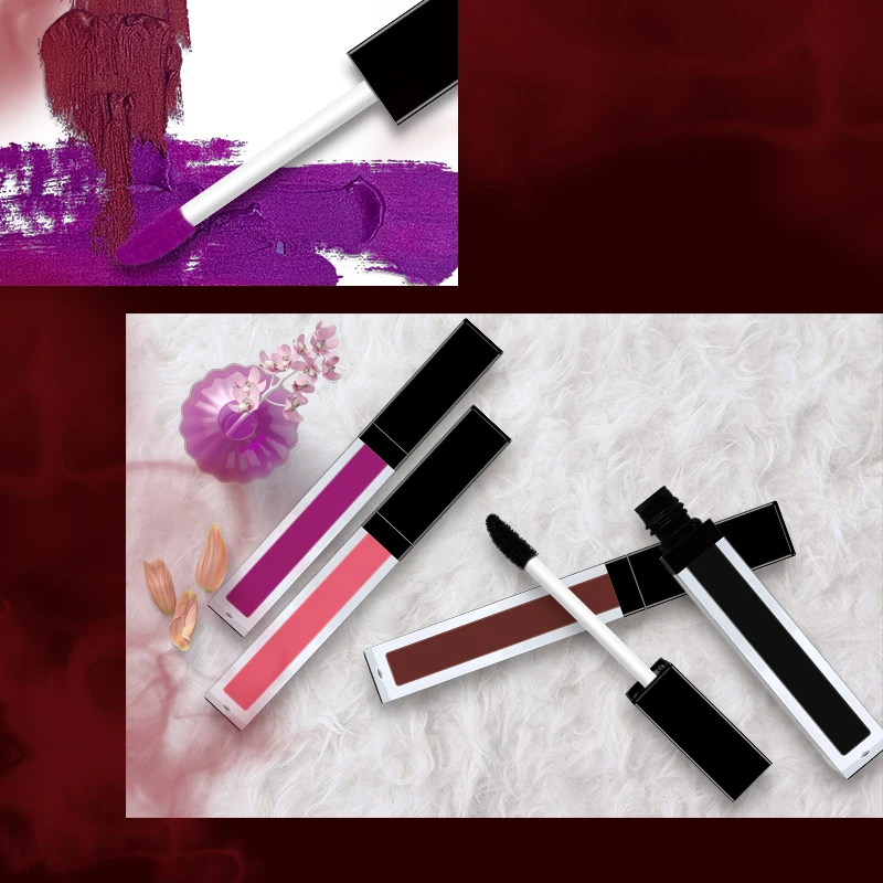Customize Long Lasting Matte Liquid Lipstick Private Label Vegan Lip Stick Makeup Waterproof Red Brown Lipsticks