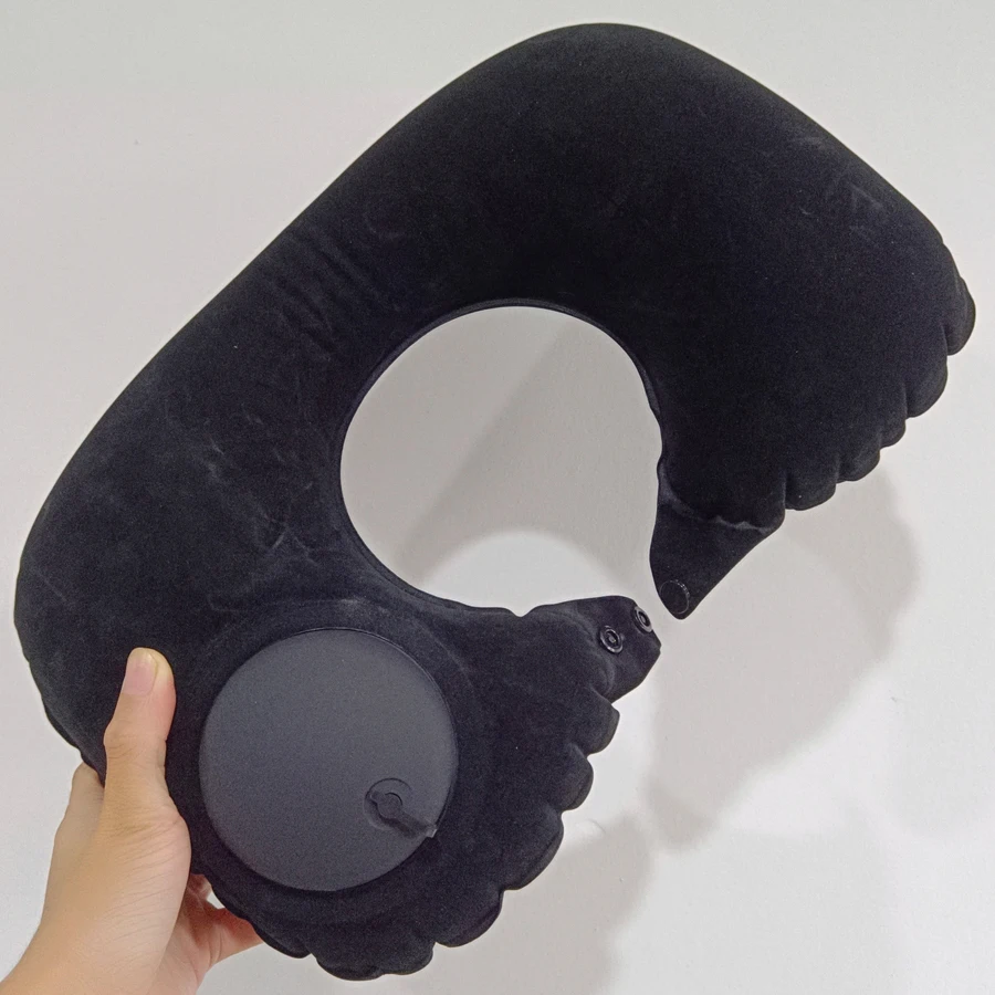 Wholesale Soft U Shape Inflatable Neck Head Pillow for Traveller Officer Short Rest Air Inflated Airplane Car Pillow