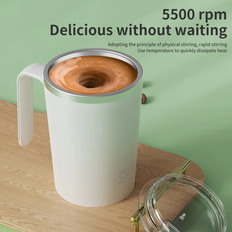 Smart Drinkware Stainless Steel Electric Magnetic Auto Automatic Mixing Coffee Cup Self Stirring Coffee Mug