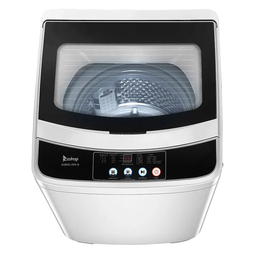 Fully-Automatic Washing Machine Portable Compact Laundry Washer Spin With Drain Pump 110V 60Hz,10 Programs 8 Water Level