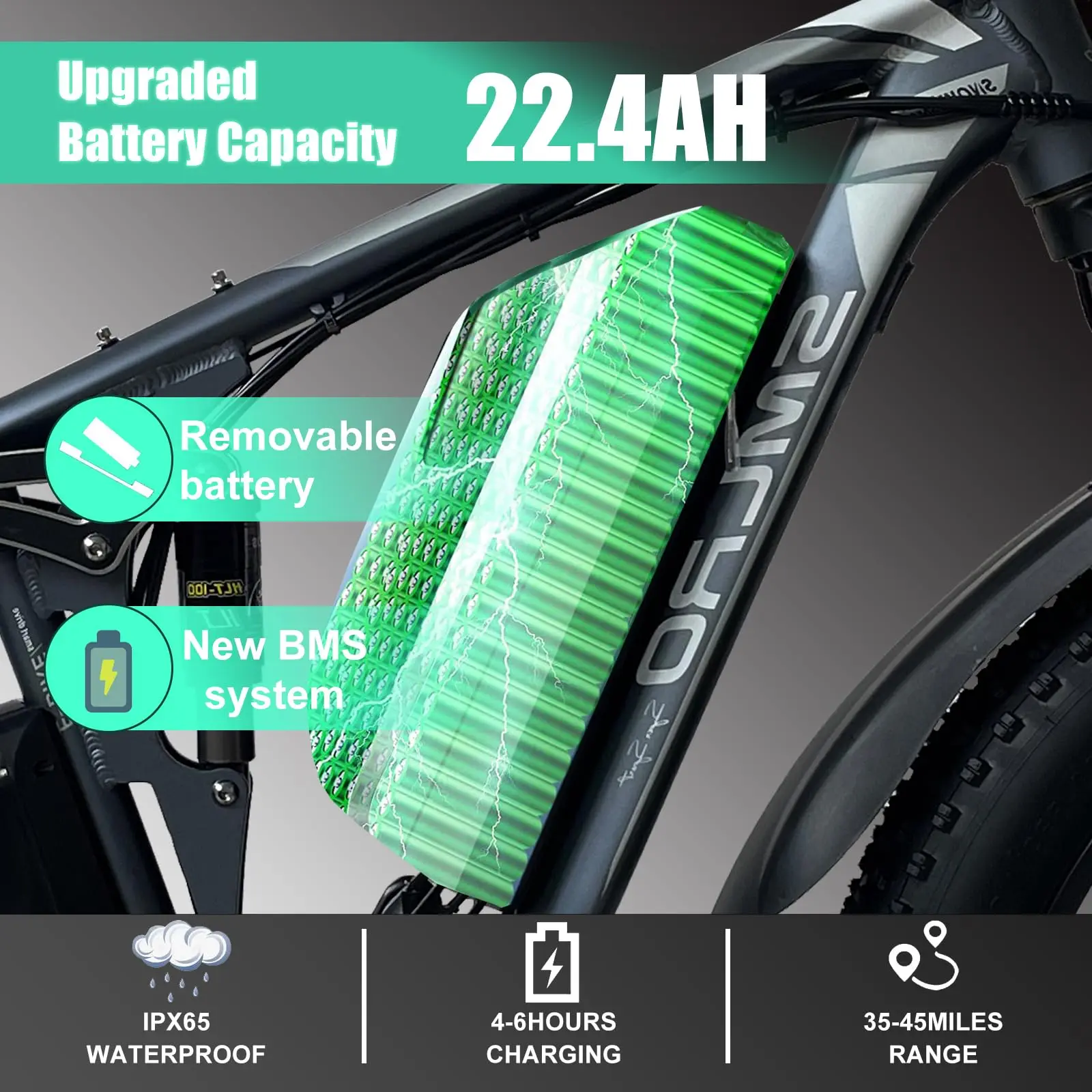 US Warehouse Dropshipping 2000W Motor 22.4AH Lithium Battery Electric Bicycle 26 inch Fat Tire E-Bike Electric Mountain Bike