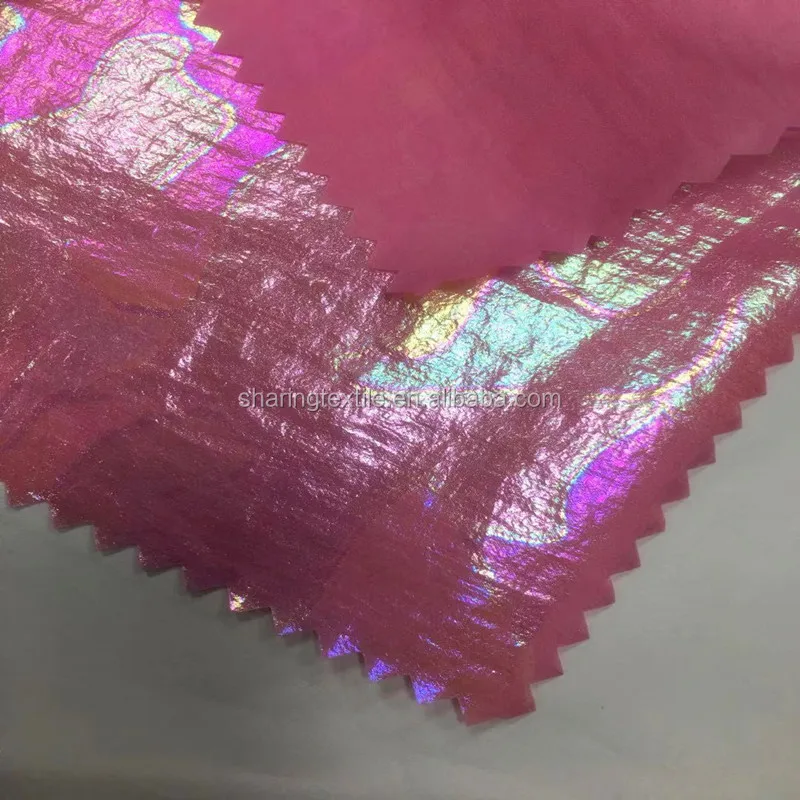  Оптовая продажа нейлоновая и поимидная 20D фольга с рисунком Бронзирующая горячее тиснение водонепроницаемая пуховая куртка серебряным покрытием крепированная
