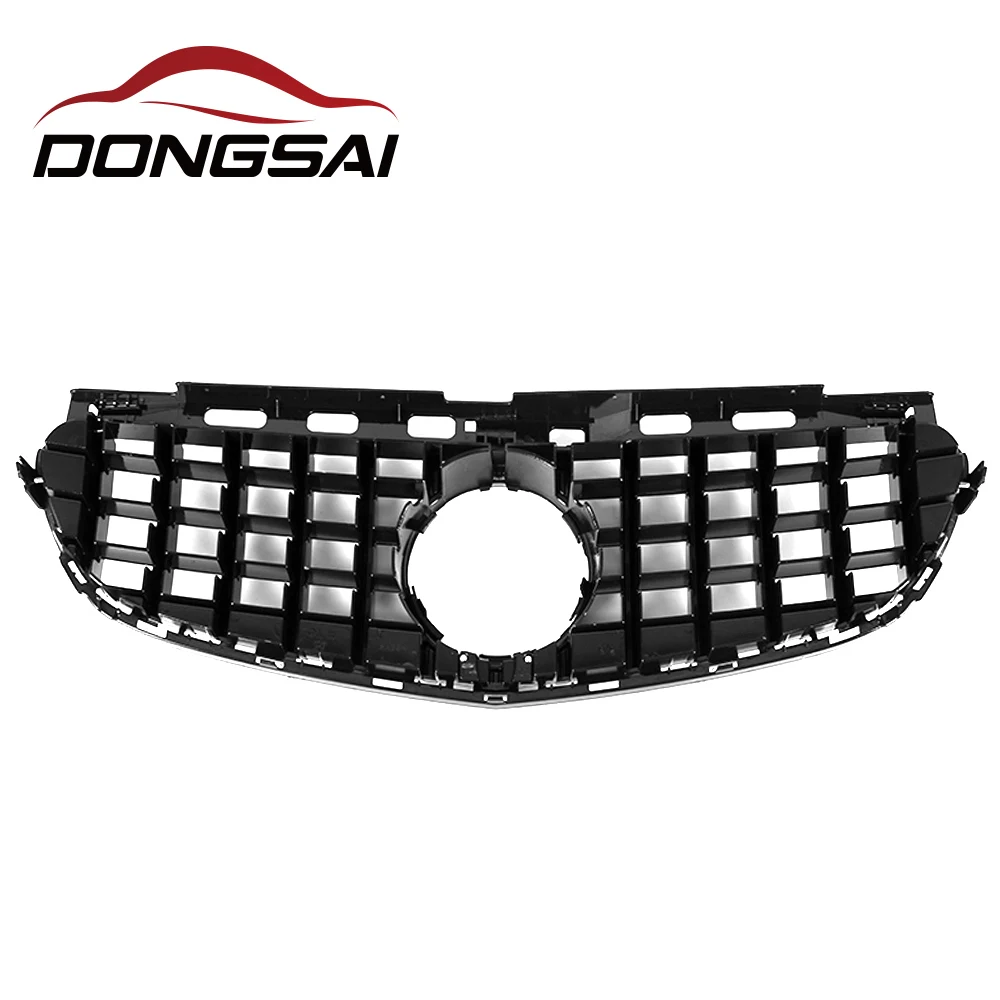 GT style front bumper for mercedes e class w212 black grill