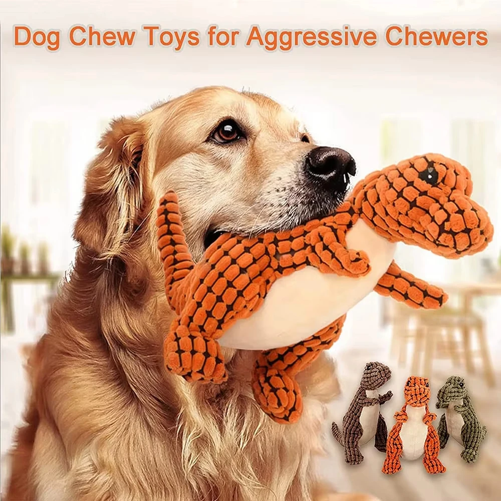 Interactive Movement Pet Toys  Eco-Friendly Cartoon Dinosaur Plush Toy Doll Plush Dinosaur Plush Dog Squeaky Toy