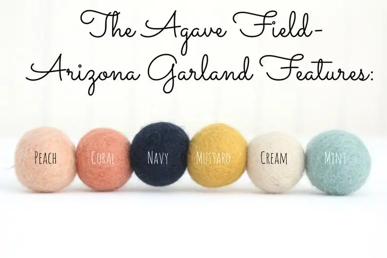 
handmade wool felt ball garland by sheep 