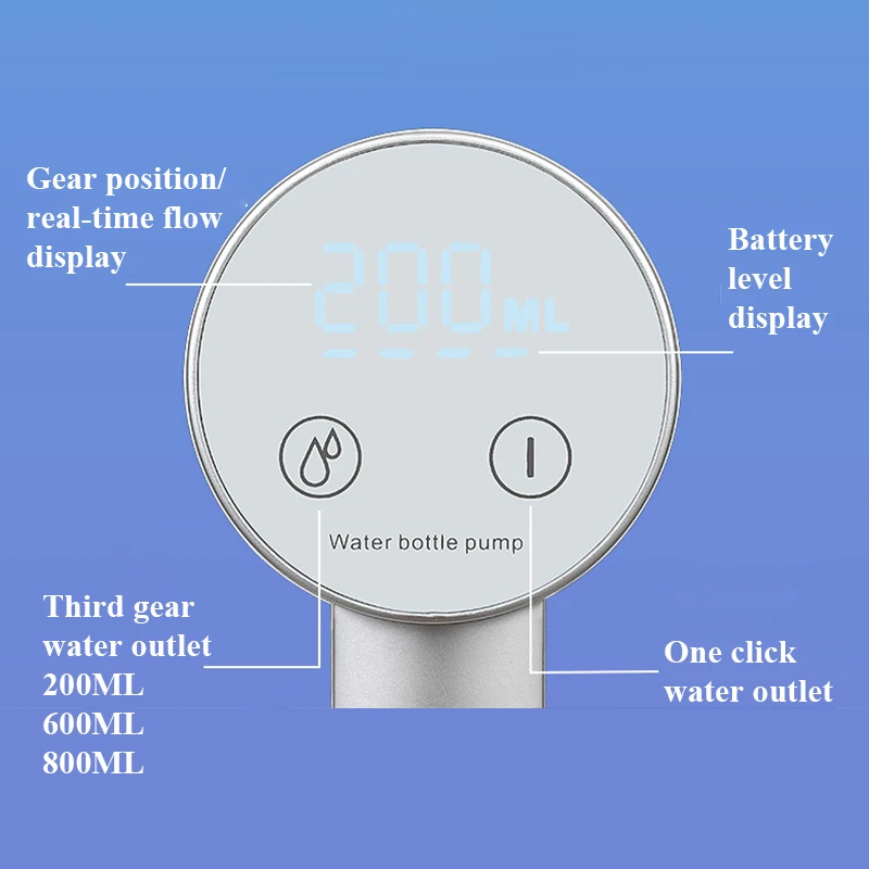 Electric Automatically Water Bottle Pump 1200mAh Intelligent Water Capacity Display Water Dispenser