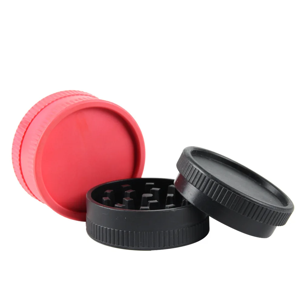 New custom logo 60mm eco friendly Biodegradable green spice crusher pink plastic dry herb grinder
