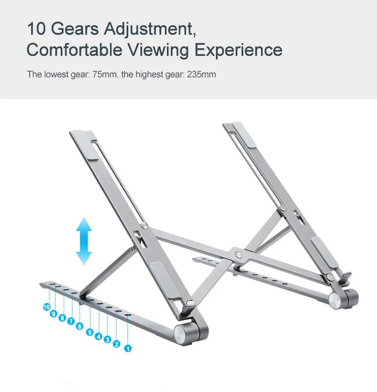 Portable Magic Minimalist Stick PC Laptop Table Stand Modern Creative Folding Metal Slim Notebook Holder