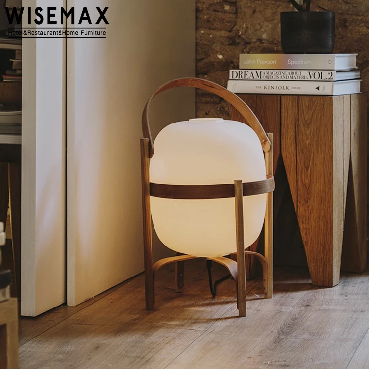Мебель WISEMAX в скандинавском стиле Декор для дома круглая настольная лампа форме яйца с деревянной рамой орехового цвета