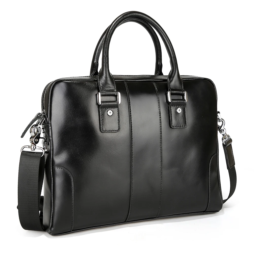 Hot Sale Genuine Leather Handbag Slim Real Leather Business Computer Laptop Bag Leather Cow Hide Pure Cowhide Briefcase