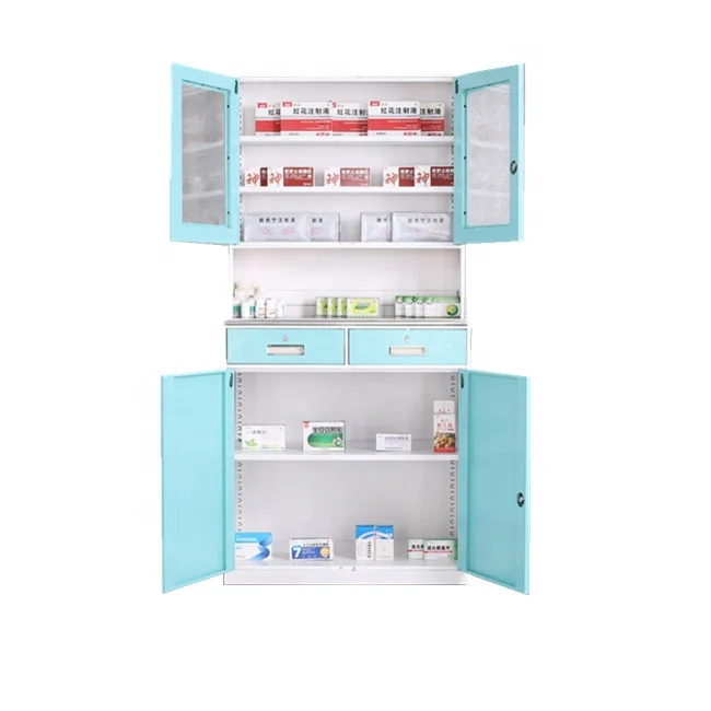 High Quality Medical Metal Aluminum Medicine Storage Cabinets with Drawer Stainless Steel Medicine for Hospital Pharmacy