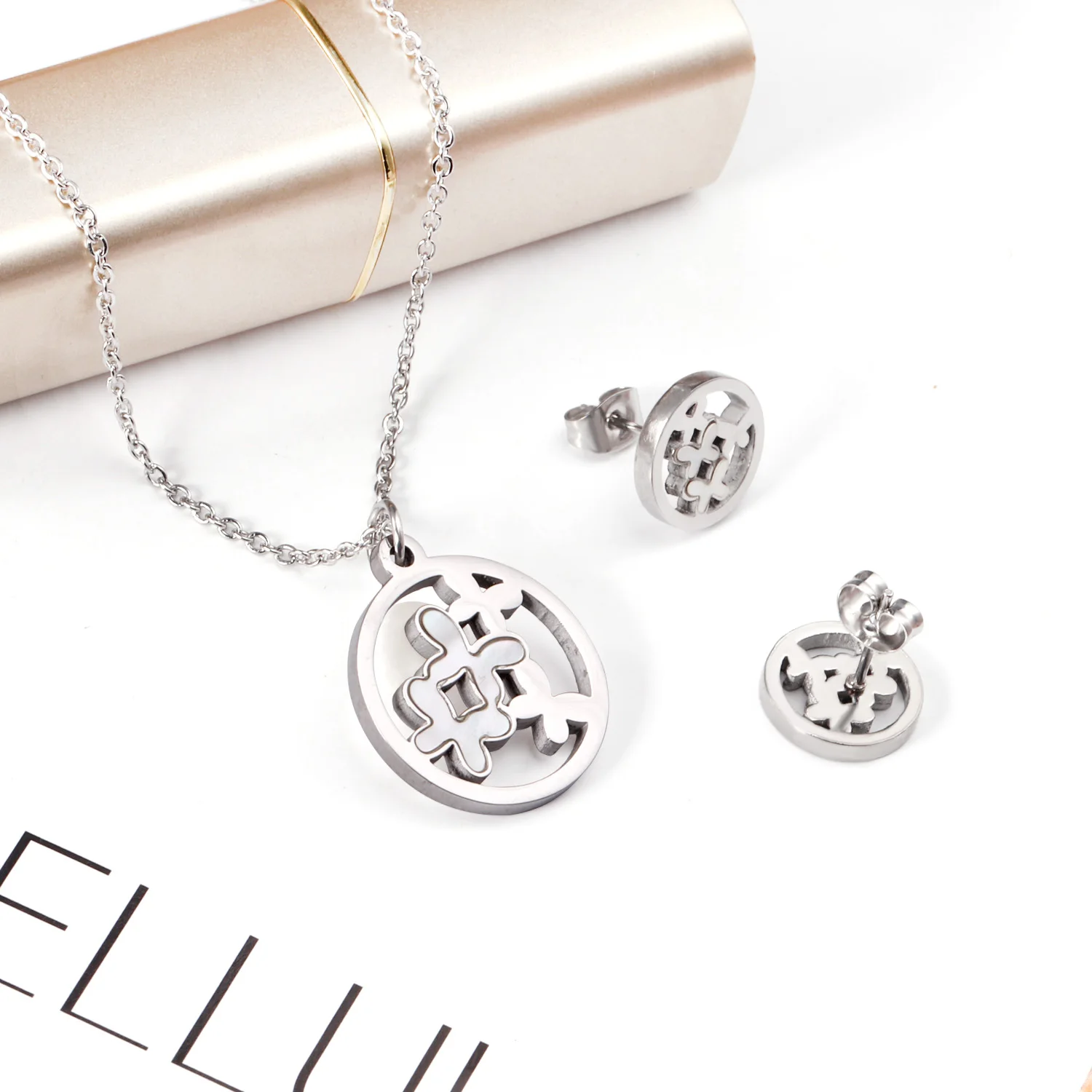 Stainless Steel Jewelry Set New Shell Sets Design For Necklace and Earrings Design