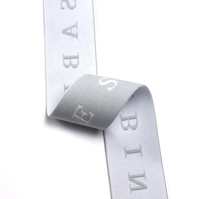 Custom Logo Jacquard High Strength The Latest Fashion Nylon Webbing Flat White Logo For Clothing Bag Straps