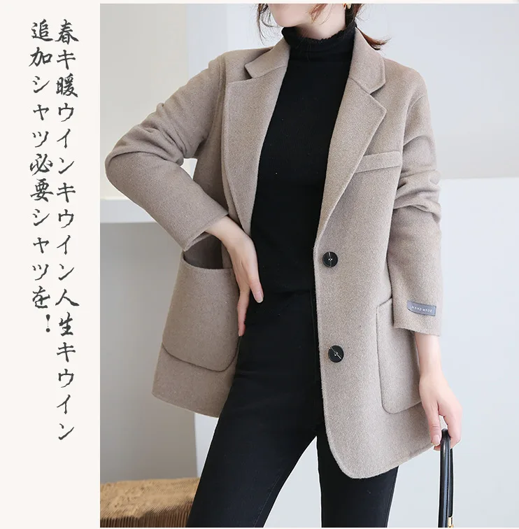 
2020 Winter Cashmere Coat slim Style Young lady Cashmere Jacket 
