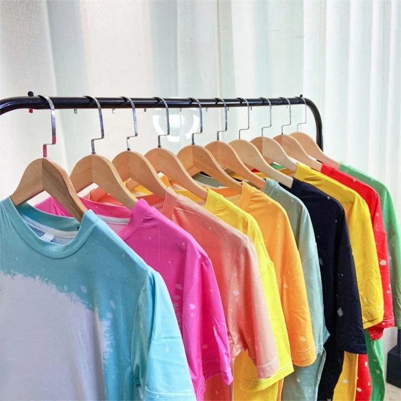 Wholesale Quick Dry Blanks Faux Sublimation Bleach Tshirts Custom Sublimation Printing Logo Blank Short Sleeve Unisex T-Shirt
