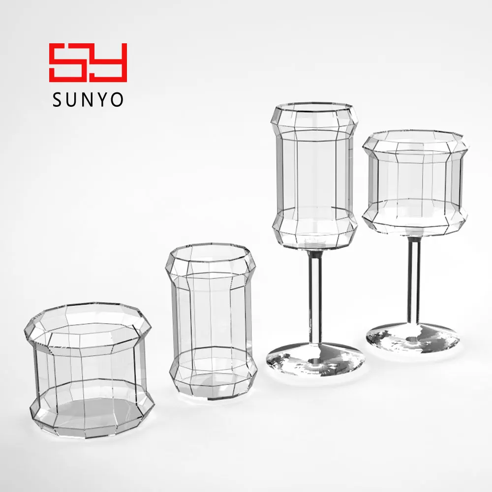 To Design Drawings Can Be Customized Elegant Crystal Glass Wine Glasses Super-thin  Stem Wine Goblets