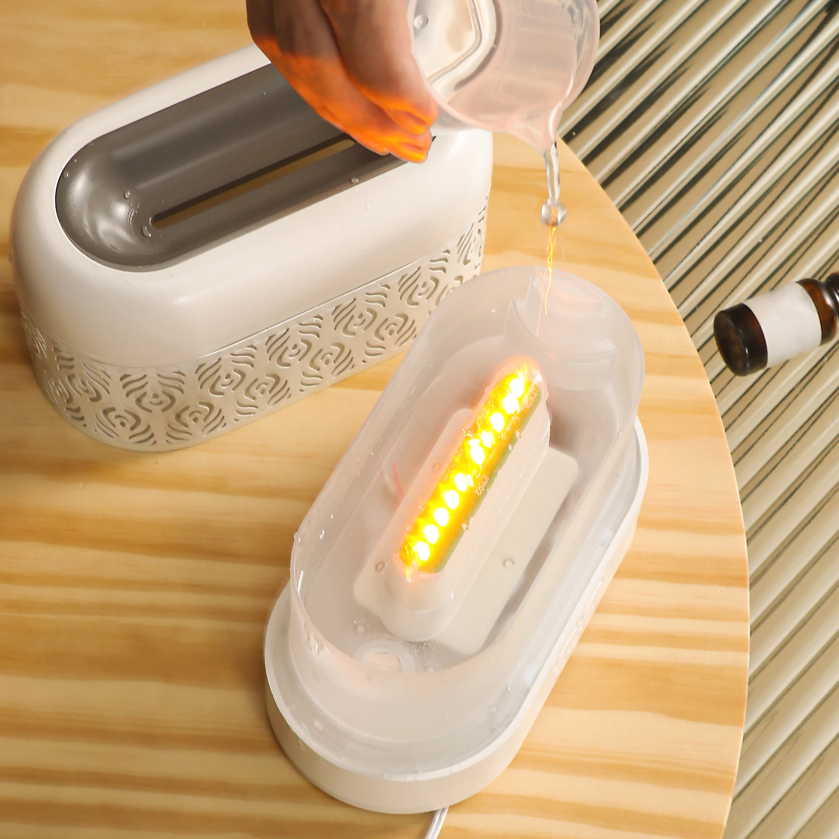 2022 New Style Desktop Essential Oil Diffuser Imitate Blue Flame Aroma Diffuser Ultrasonic Air Humidifier