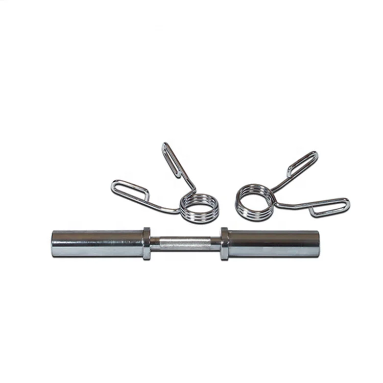 Loadable  Chrome Dumbbell Rod Adjustable Handle Fit 2-Inch or 50mm Weight Plates with Max Capacity 300lbs with Spring Collar