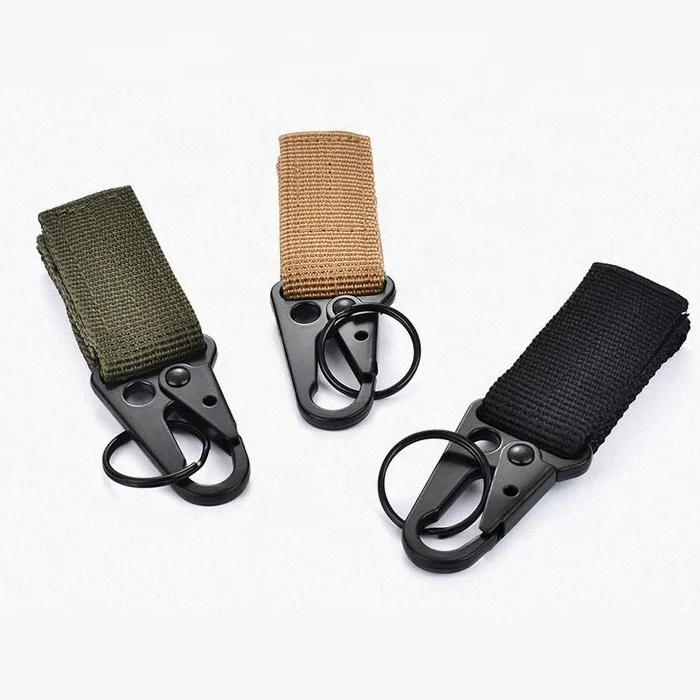 Tactical Clip Key Ring Holder Multi-purpose Webbing Hook for Camping Outdoor Tactical Buckle Hooks Keychain Keys Carrier Hook