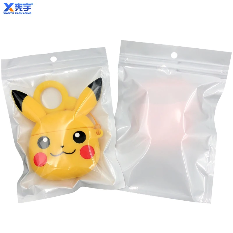 Wholesale white transparent self sealing zipper bag with resealable plastic bags for candy jewelry eyelashes lip gloss packaging