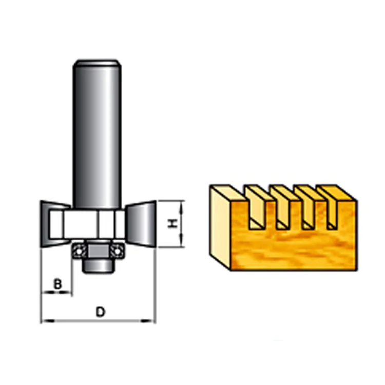 Woodworking TCT YG8 carbide T Type Router Bit With Bearing