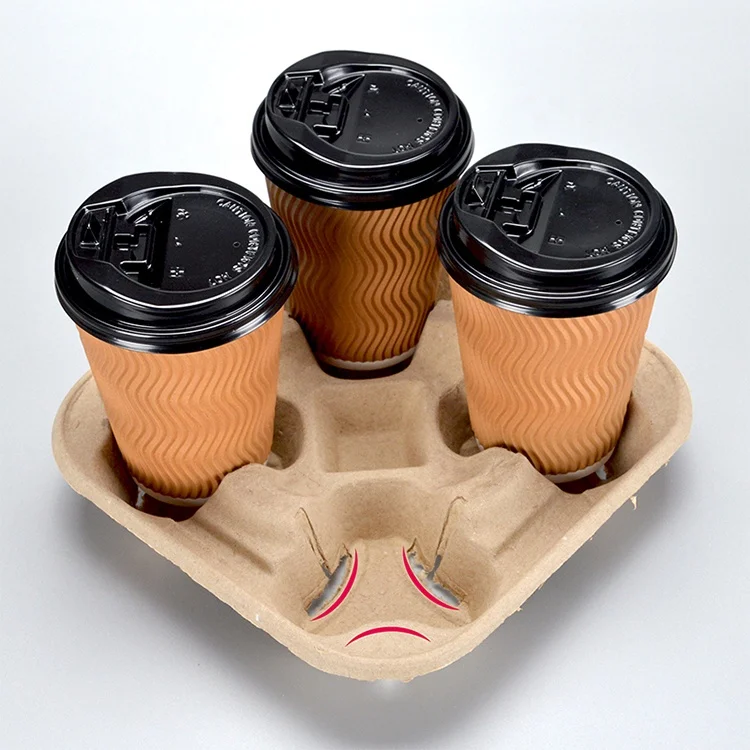 Paper Cup Holder Tray 2/4/6 Cup Holder coffee paper cup