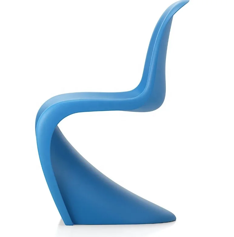 Nordic minimalist stackable creative outdoor indoor plastic S-shaped dining chair