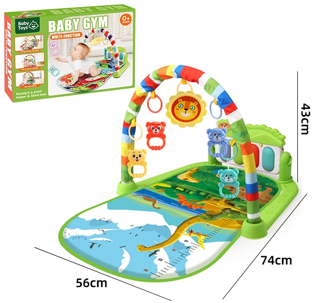 Functional Light & Music Fitness Rack Baby Gym Play Wholesale Kid House Handmade Toddler Toys Piano Baby Mat For Children
