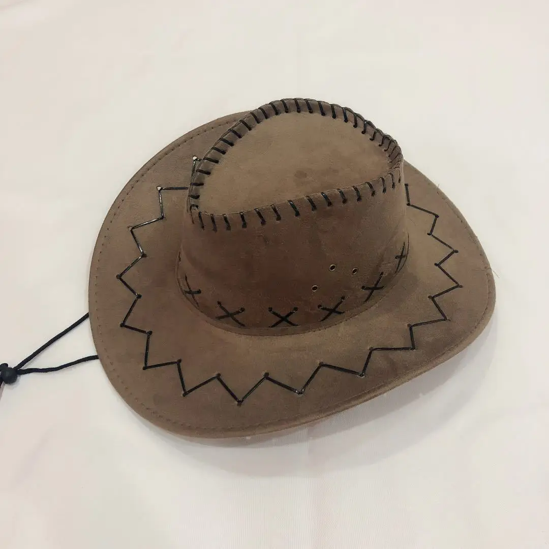 Fashion Classical Western Style Pink Cowboy Hat Classic Men Women Faux Suede Cowboy Hat